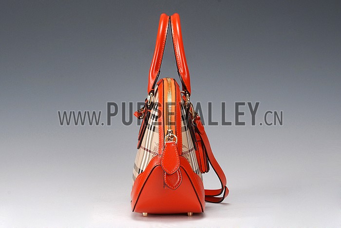 Burberry Large Tassel Bowler Bag Orange 607827