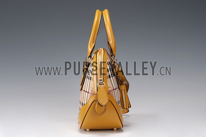 Burberry Large Tassel Bowler Bag Yellow 607829