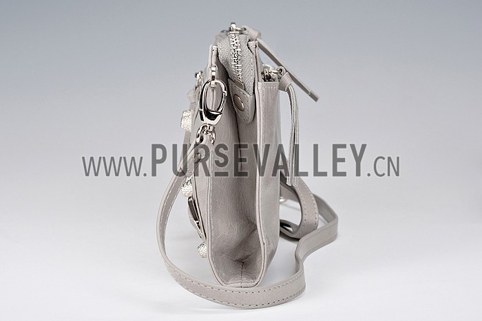Balenciaga Clutch Argent Silver With Silver Hardware 607834