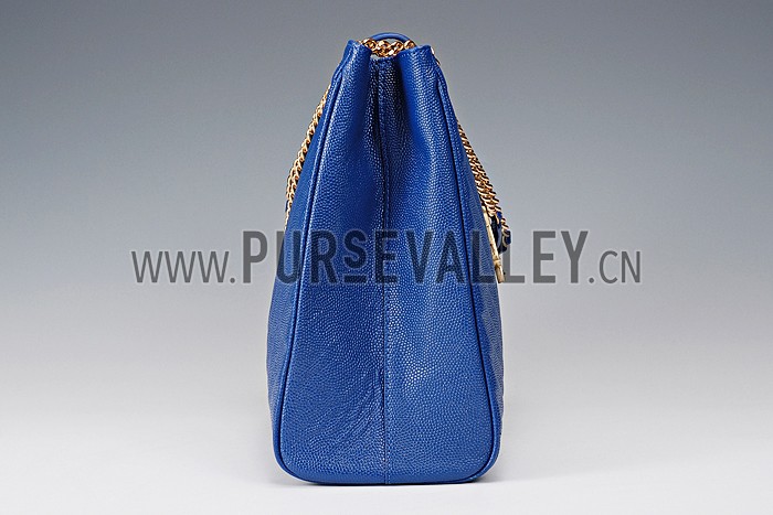 Saint Laurent Classic Monogram Shopping Bag Royal Blue 607879