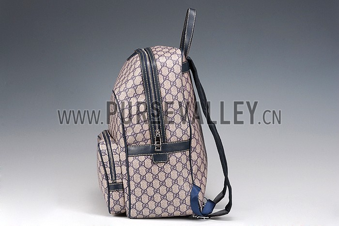 Gucci GG Canvas Backpack Beige/Blue 607933