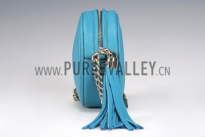 Gucci Soho Leather Mini Chain Bag Teal 607945
