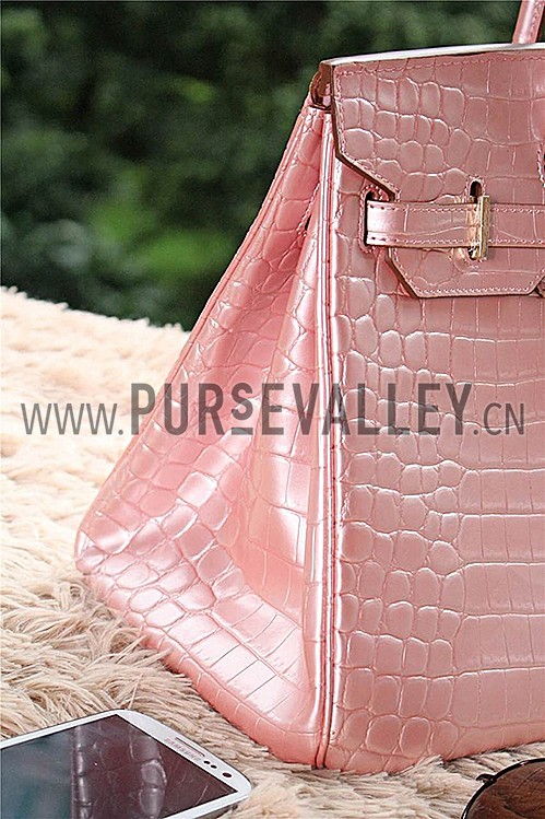 Hermes Birkin 35 Crocodile Rose Dragee 608058