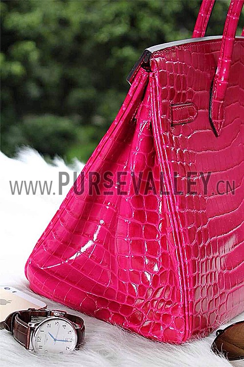 Hermes Birkin 35 Crocodile Rose Tyrien 608060