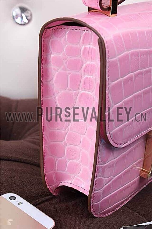 Hermes Constance Crocodile Leather Pink 608108