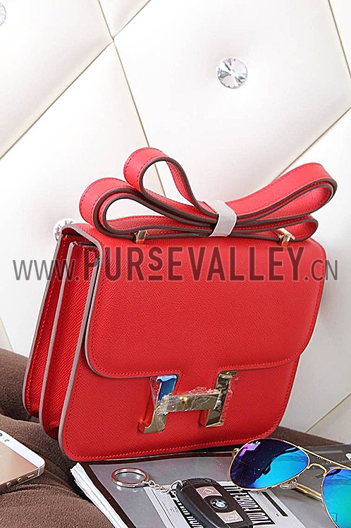 Hermes Constance Red Vermillion With Gold Hardware 608114