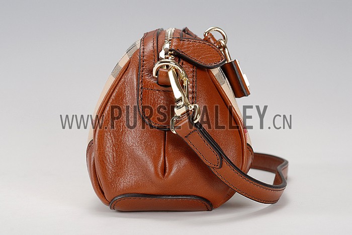 Burberry Haymarket Check Crossbody Bag Tan 608262
