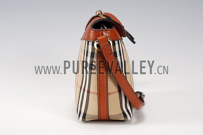 Burberry Small Horseferry Check Crossbody Bag Honey Tan 608268