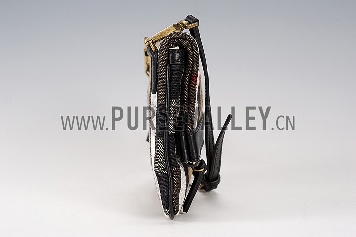 Burberry Canvas Check Foldover Crossbody Bag Black 608277