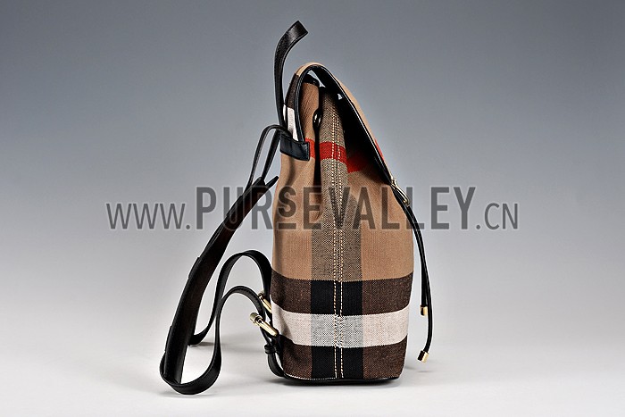 Burberry Canvas Check Backpack Honey Black 608280