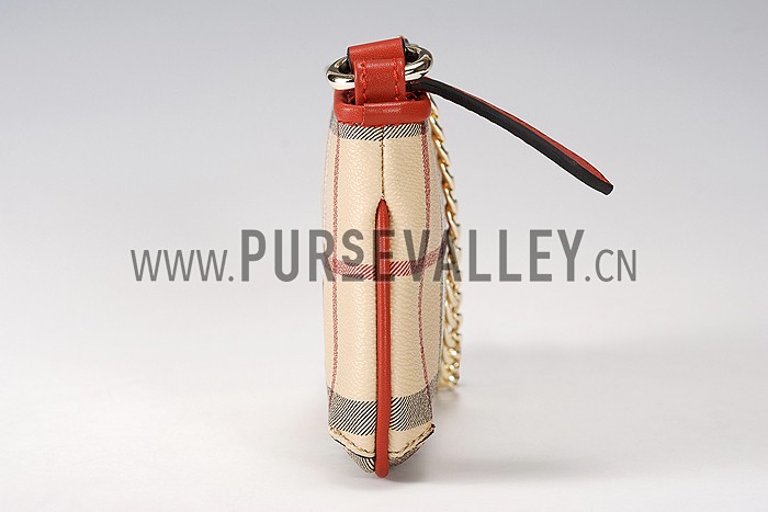 Burberry Haymarket Check Wristlet Parade Red 608282