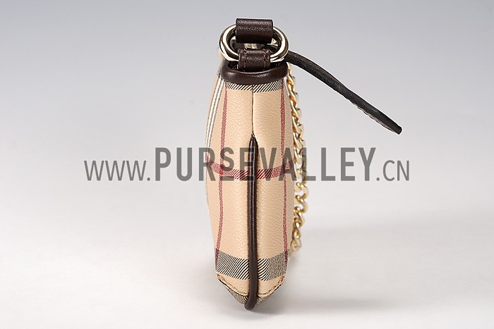 Burberry Haymarket Check Wristlet Chocolate 608283