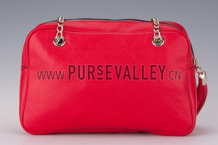 Gucci Medium Soho Rust Leather Shoulder Bag with Chain Straps