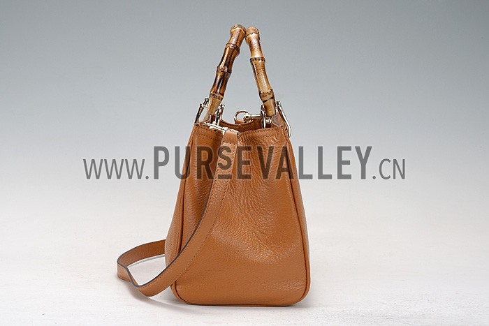 Gucci Bamboo Shopper Leather Small Tote Tan 607319