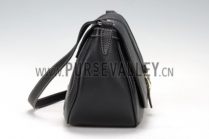 Gucci Medium Horsebit Black Leather Flap Bag 607336