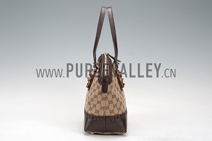 Gucci Laidback Crafty GG Canvas Top Handle Bag Brown 607347