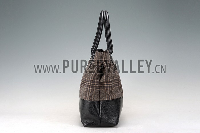 Chrome Hearts Brown Tweed Handbag 607424