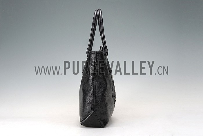 Chrome Hearts Big Leather Tote Black 607440