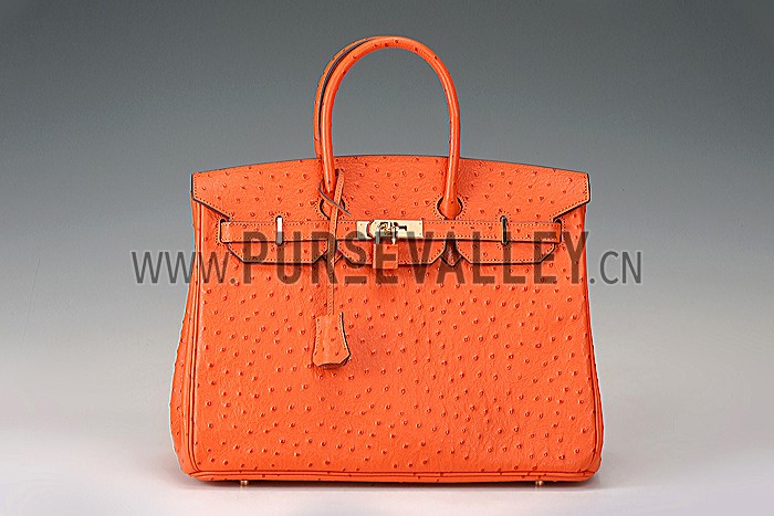 Hermes Birkin 35 Orange Ostrich Leather 607485