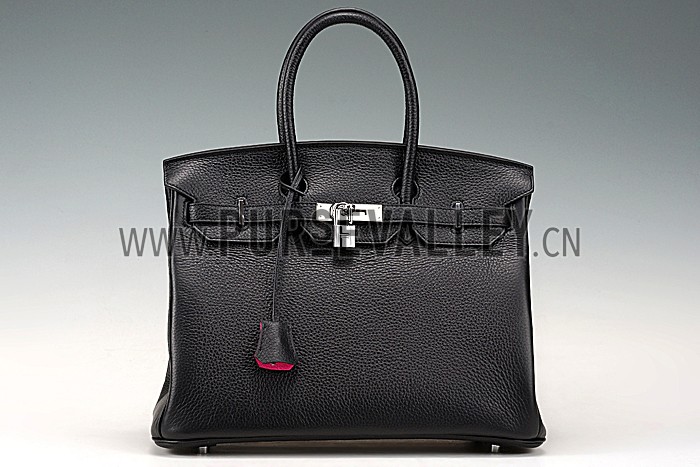 Hermes Birkin 35 Black/Pink Lining 607486