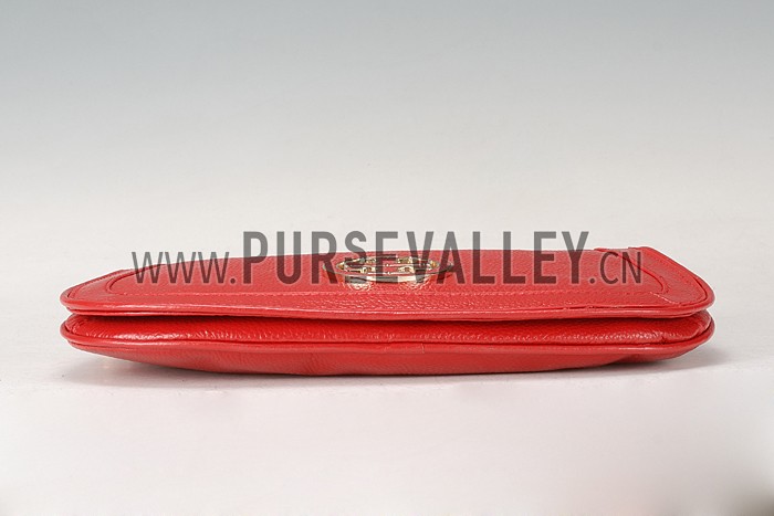 Tory Burch Amanda Logo Clutch Red 607612