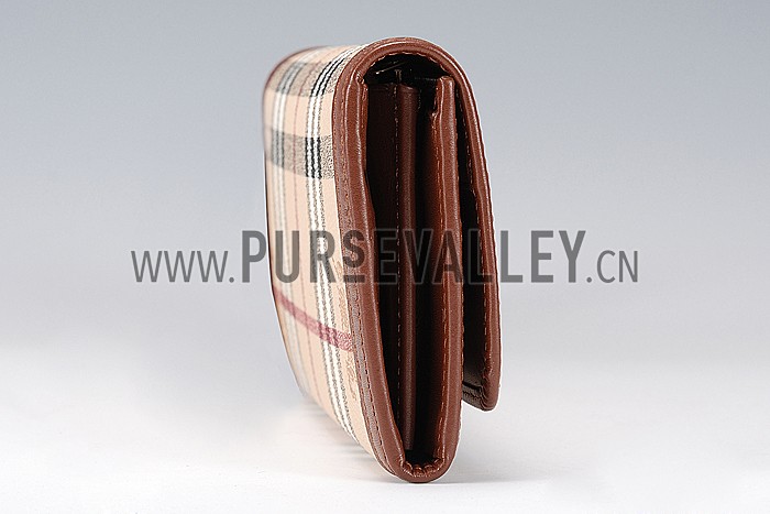 Burberry Haymarket Check Large Purse Brown