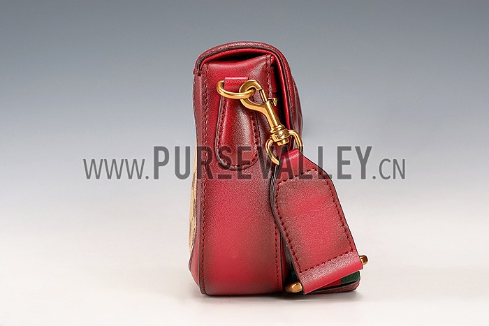 Gucci Lady Web GG Small Canvas Bag Dark Red