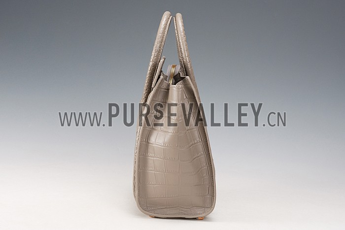 Celine Micro Luggage Crocodile Grey