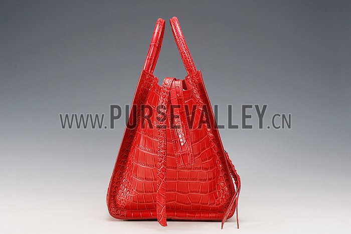 Celine Phantom Medium Red Crocodile Leather
