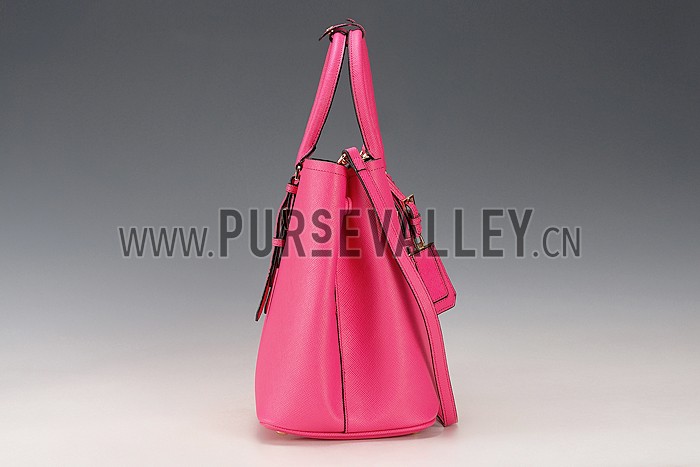 Prada Saffiano Double Tote Rose Pink