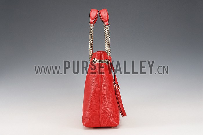 Gucci Soho Studded Shoulder Bag Light Red