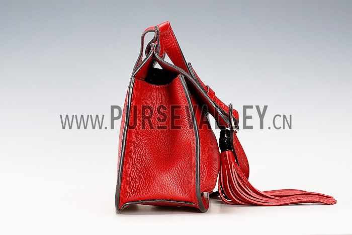 Gucci Bamboo Daily Flap Shoulder Bag Dark Red