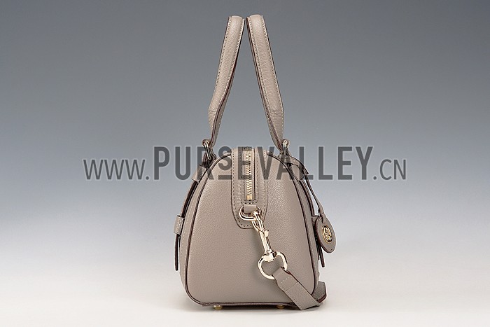 Gucci GG Classic Top Handle Leather Bag Grey