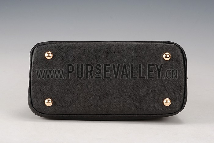 Prada Saffiano Mini Double Zip Tote Black