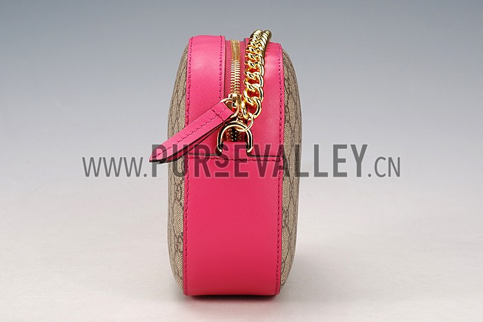 Gucci Supreme Canvas Mini Chain Bag Red & Fuchsia