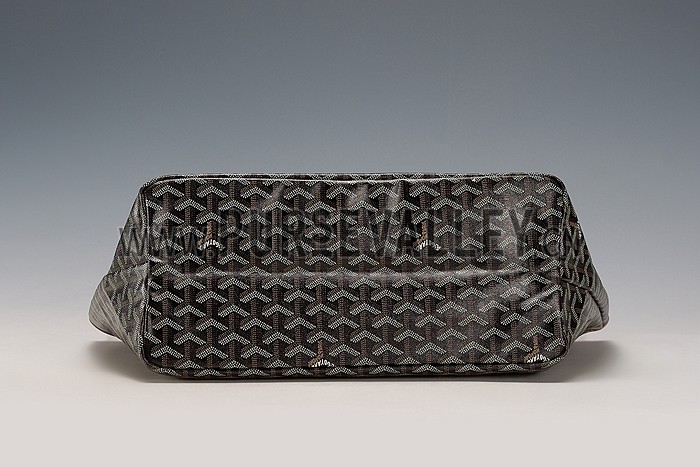Goyard St Louis Tote Black And Tan Leather Trim