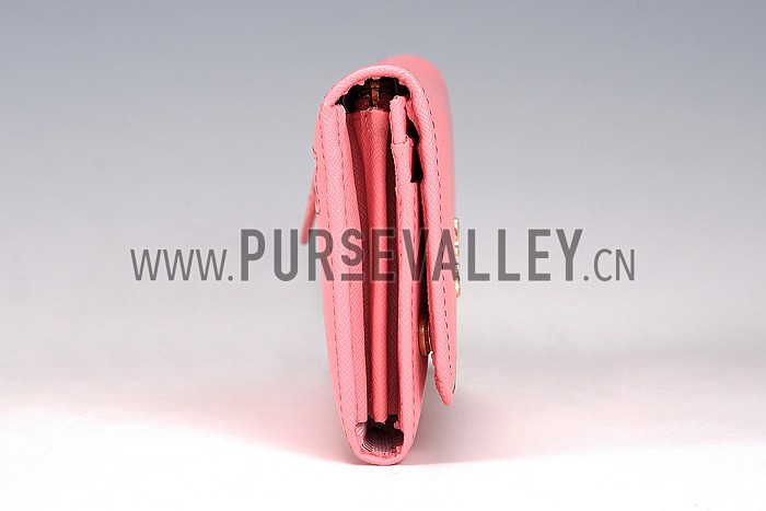 Prada Saffiano Leather Pink Wallet