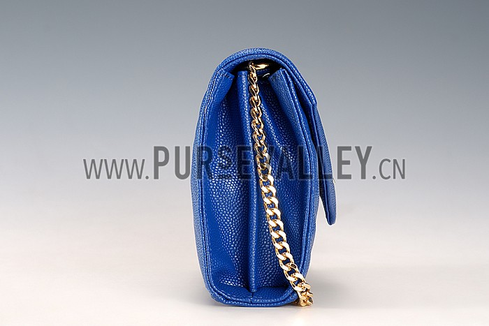 Saint Laurent Monogram Wallet On Chain Blue