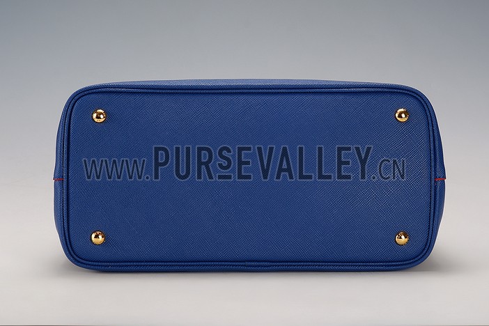 Prada Saffiano Double Tote Blue