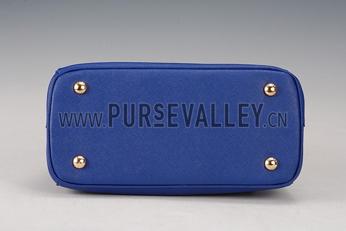 Prada Saffiano Small Leather Blue Bag