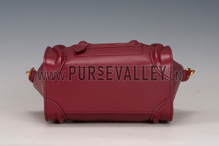 Celine Nano Luggage Dark Red