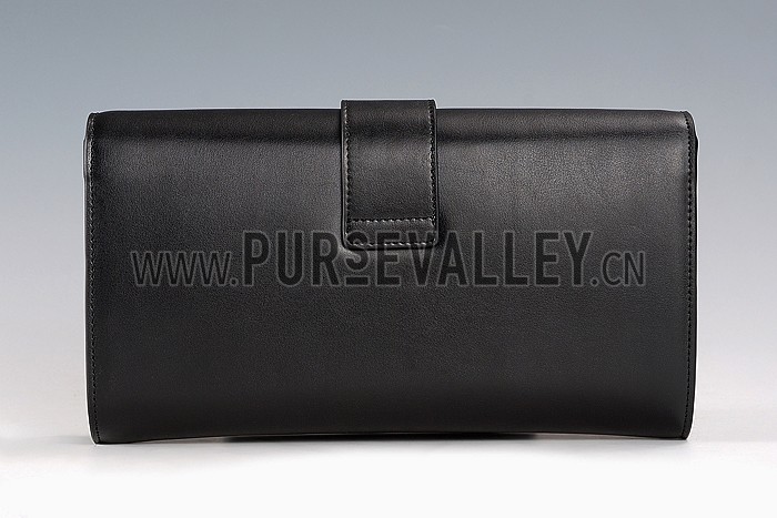 YSL Classic Y Clutch Black Leather 608315