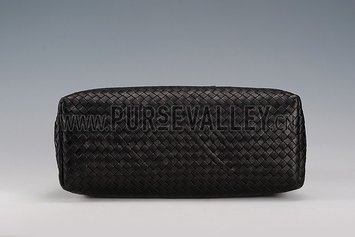 Bottega Veneta Intrecciato Nappa Top Large Handle Black Bag