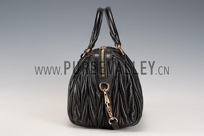 Miu Miu Matelasse Top Handle Large Black