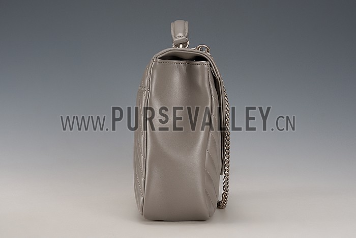 Saint Laurent College Matelasse Large Bag Grey