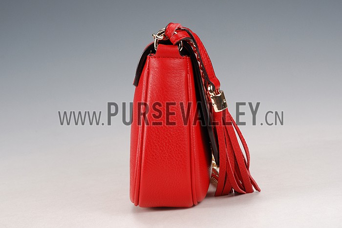 Gucci Soho Leather Shoulder Bag Red