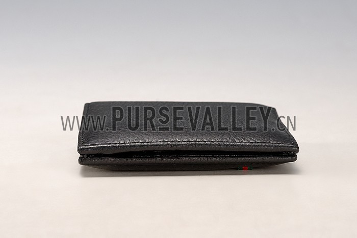 Gucci Bi-Fold Wallet With Interlocking G Metal Detail Black