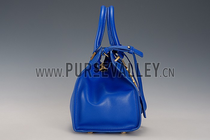 Saint Laurent Monogram Cabas Small Leather Bag Blue