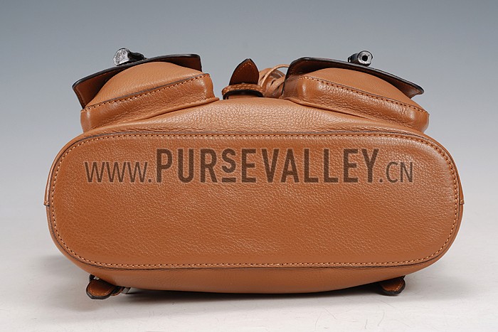 Gucci Bamboo Leather Backpack Brown