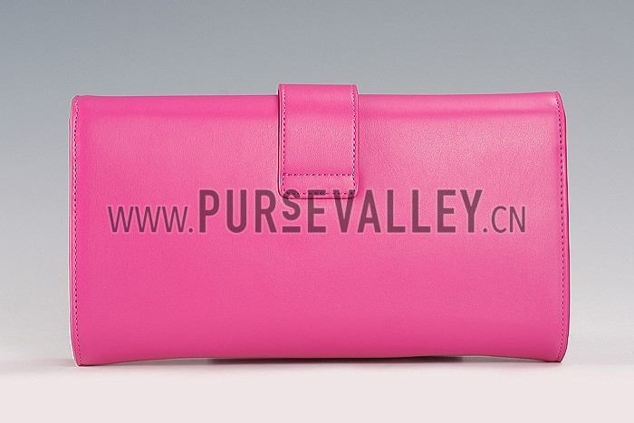 YSL Classic Y Clutch Fuchsia Leather 608318